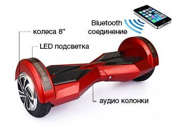 Гироскутер Smart Balance Transformer LED 8" Черный/Синий
